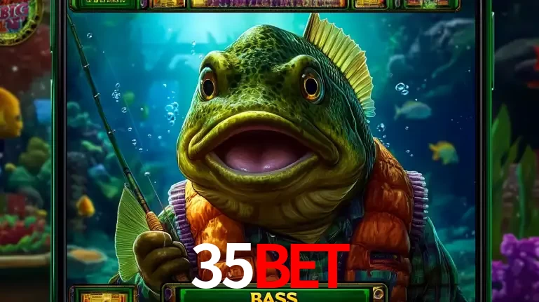 Personagem de peixe pescador do popular jogo de slot com tema de pescaria, uma das emocionantes opções de caça-níqueis para jogar e ganhar no cassino 35BET.